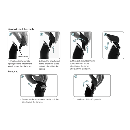 Shernbao ACK-001 Stainless Steel Attachment Comb Set – 8pc A5 Clipper Guard Set for Professional Dog Grooming